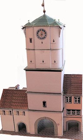 Башня Ravensburger Tor (Ванген-им-Алльгой, Германия), масштаб 1:87 paper model