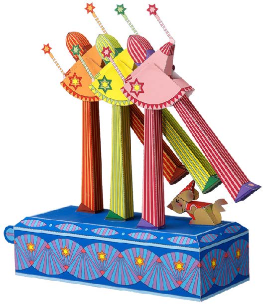 Движущаяся модель Танцующе клоуны на ходулях paper model