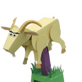 Движущаяся модель Прыгающий козел paper model