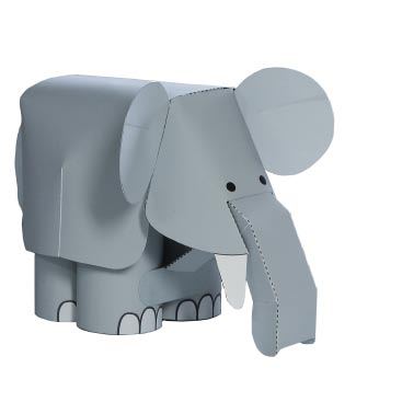 Движущаяся модель Слон paper model