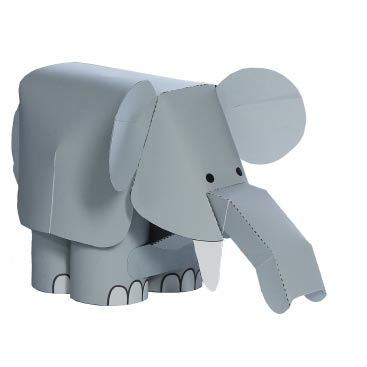 Движущаяся модель Слон paper model