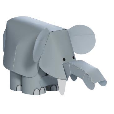 Движущаяся модель Слон paper model