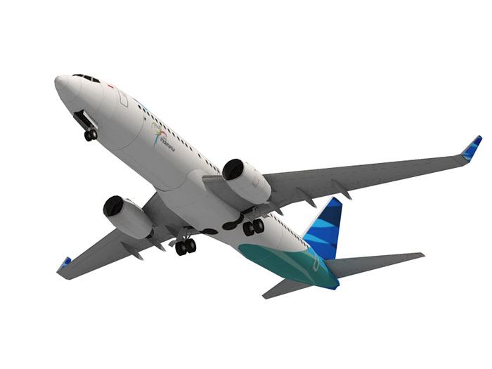 Авиалайнер Boeing 737-800 Garuda Indonesia paper model