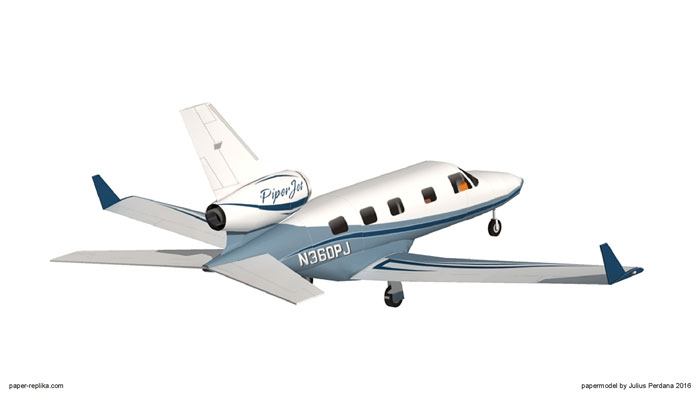 Самолет Piper PA-47 PiperJet paper model