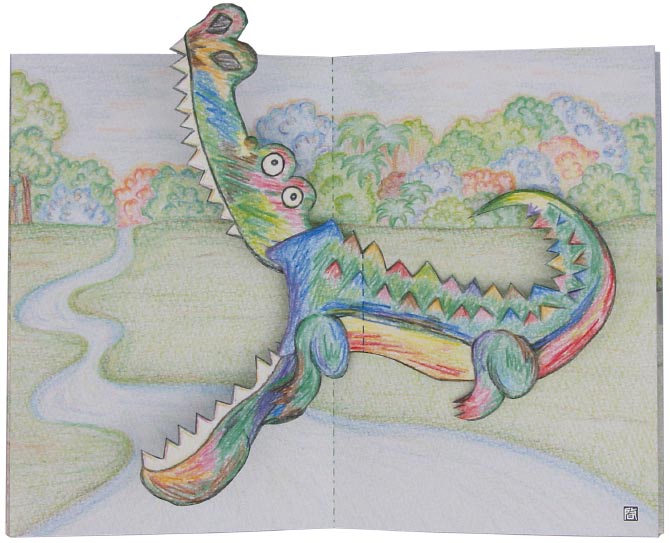 Объемная книга с животными paper model
