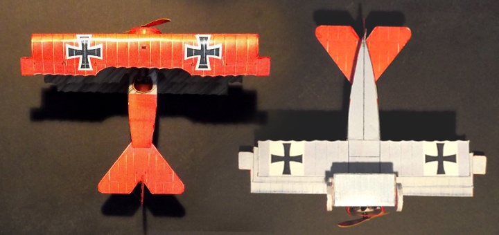 Самолет Fokker Dr.I paper model