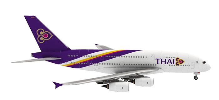 Авиалайнер Airbus A380-800 Thai Airways paper model