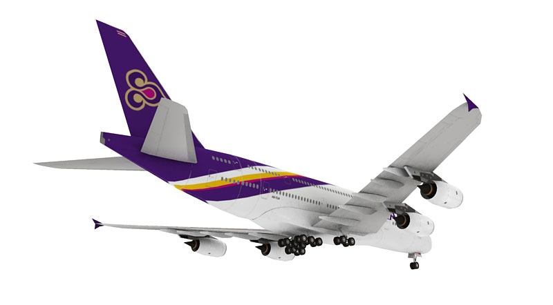 Авиалайнер Airbus A380-800 Thai Airways paper model