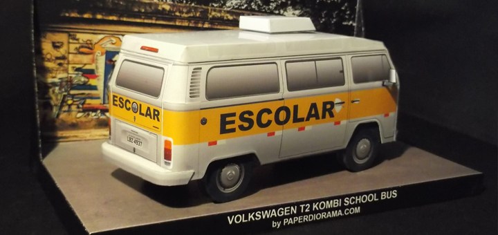 Школьный автобус Volkswagen T1 paper model