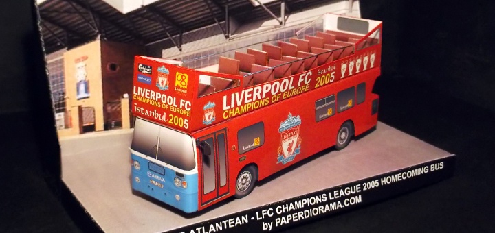 Двухэтажный автобус Leyland Atlantean ФК Ливерпуль paper model