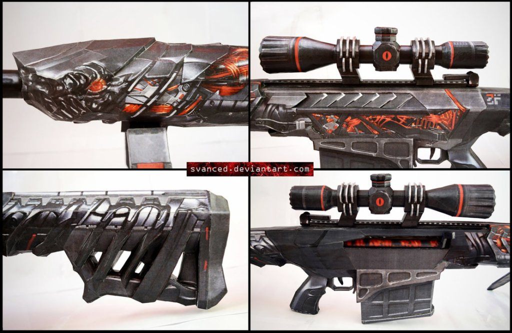 Снайперская винтовка Barrett M82A1-Born Beast (CrossFire) paper model