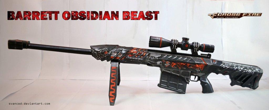 Снайперская винтовка Barrett M82A1-Born Beast (CrossFire) paper model
