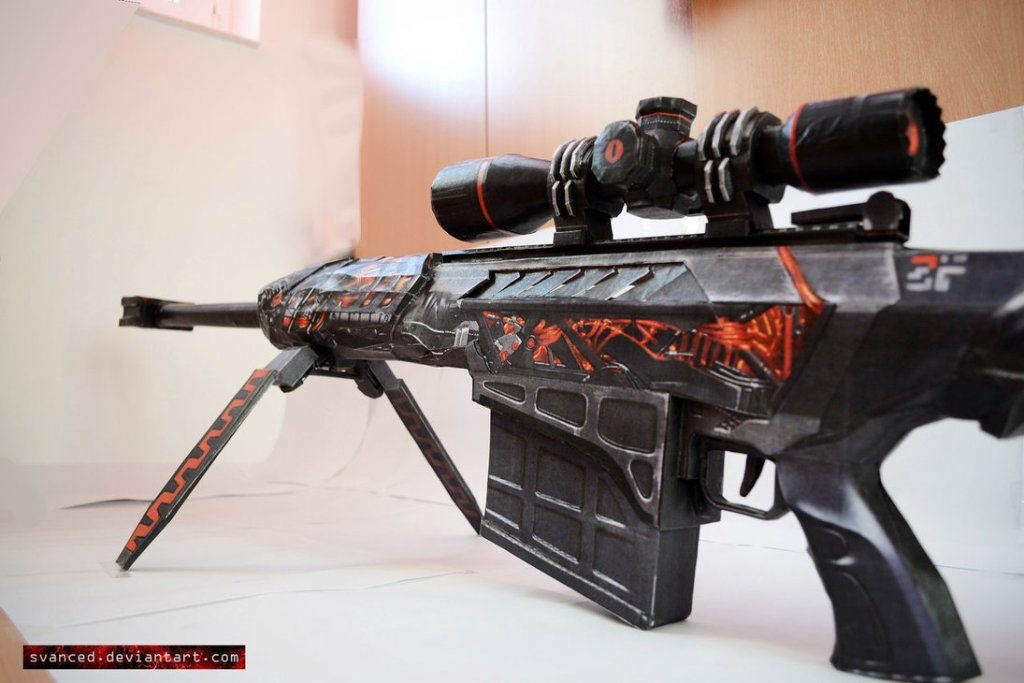 Снайперская винтовка Barrett M82A1-Born Beast (CrossFire) paper model