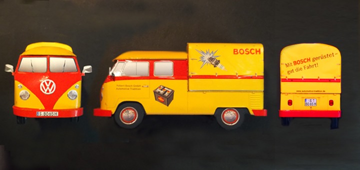 Автомобиль Volkswagen T1 Bosch Testimonial Diecast paper model