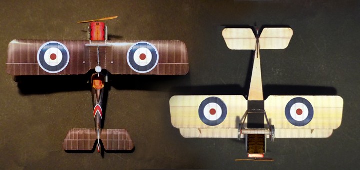 Истребитель Royal Aircraft Factory S.E.5 paper model