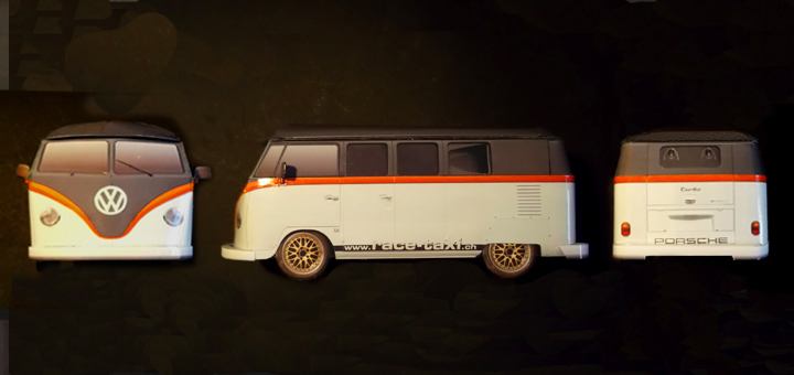 Автомобиль Volkswagen T1 Race-taxi paper model