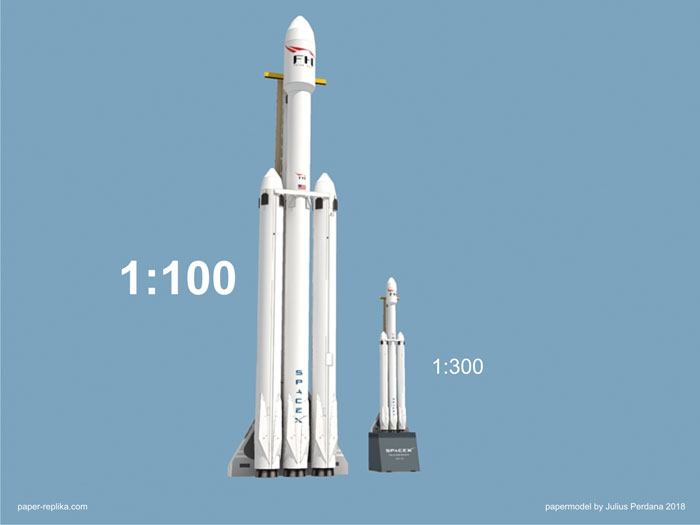 Ракета-носитель Falcon Heavy paper model