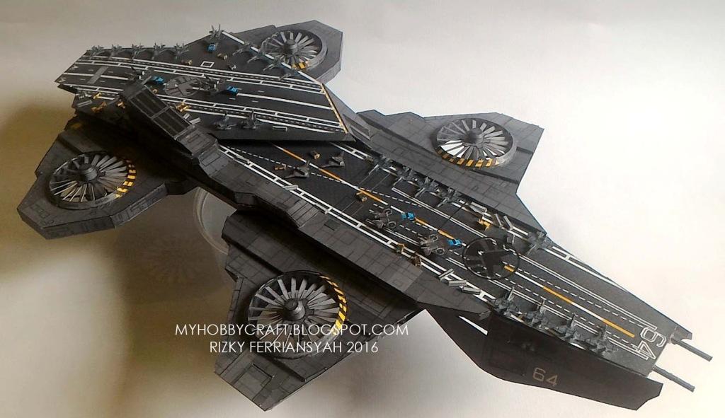 Летающий авианосец Helicarrier (Мстители) paper model