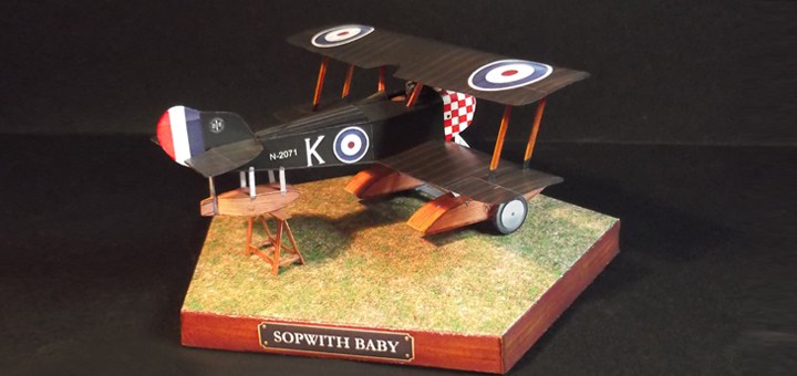 Гидроплан Sopwith Baby paper model