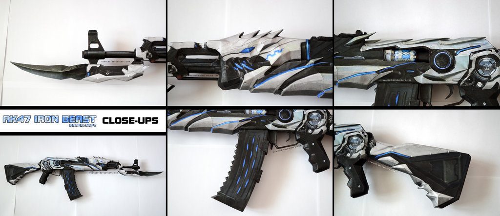 Автомат АК-47 Iron Beast (CrossFire) paper model