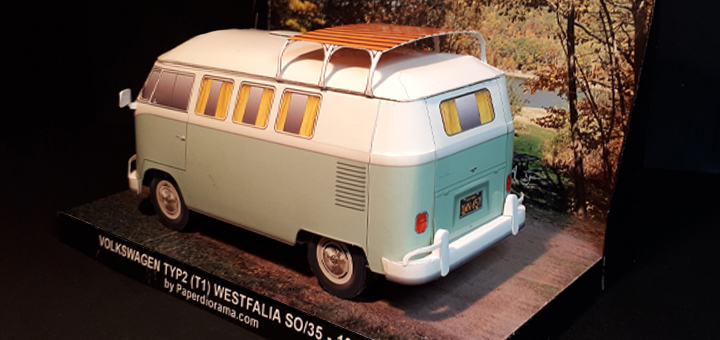 Автомобиля Volkswagen Type 2 T1 Westfalia Camper paper model