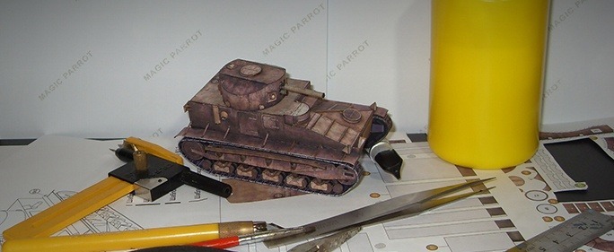 Макет танка - 009 - Танк Vickers Medium Mk.I magazine