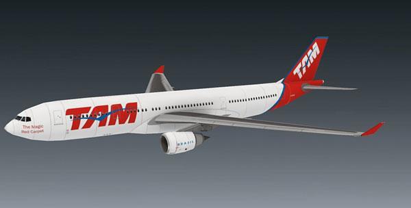 Авиалайнер Airbus A330-234 TAM Airlines paper model