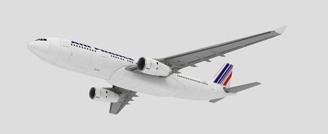 Авиалайнер Airbus A330-243 Air France paper model