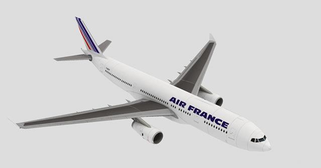Авиалайнер Airbus A330-243 Air France paper model
