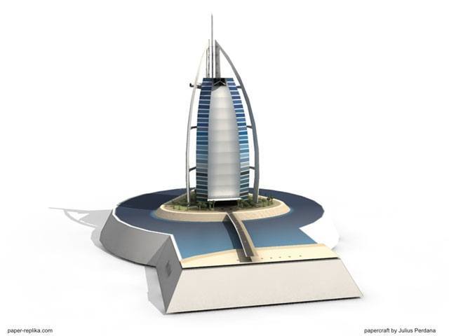 Отель Бурдж-эль-Араб (ОАЭ) paper model