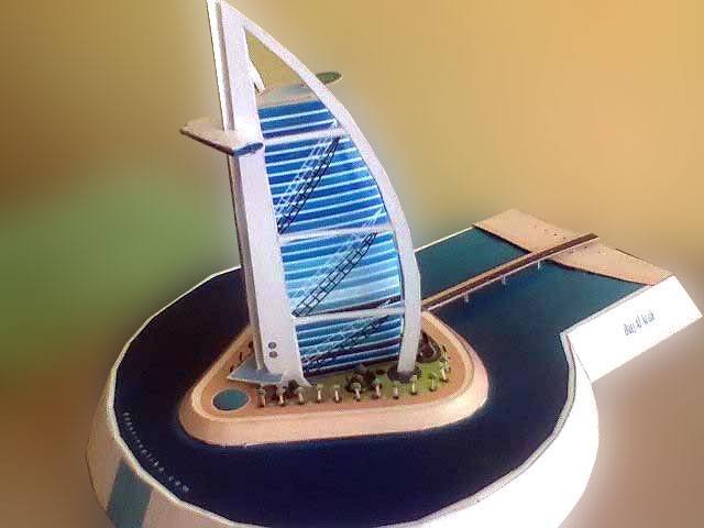 Отель Бурдж-эль-Араб (ОАЭ) paper model