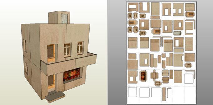 Жилой дом (Ближний восток) paper model