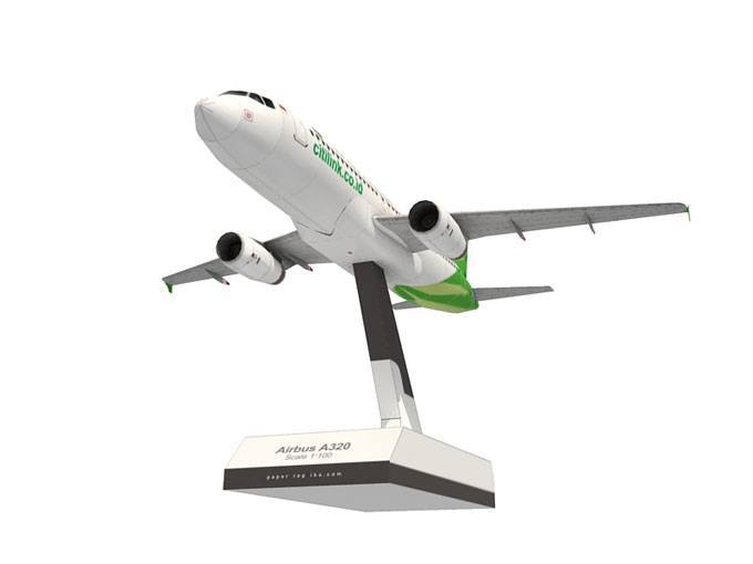 Авиалайнер Airbus A320 Garuda Indonesia paper model