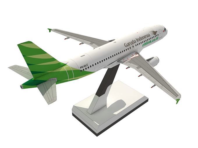 Авиалайнер Airbus A320 Garuda Indonesia paper model