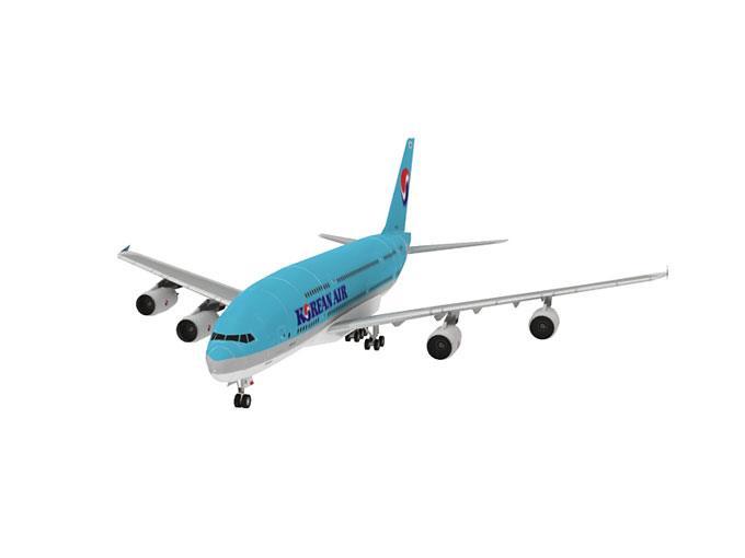 Авиалайнер Airbus A380 Korean Air paper model