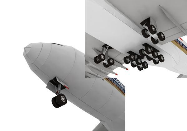 Авиалайнер Airbus A380 Emirates Airline paper model