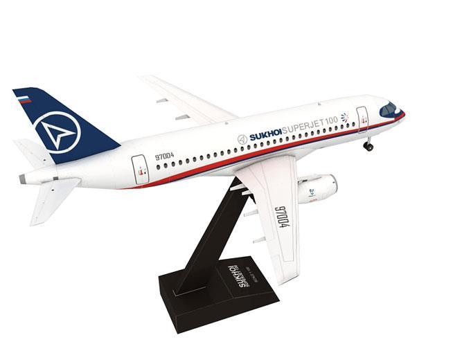 Самолет Сухой Суперджет 100 paper model
