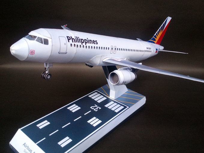 Авиалайнер Airbus A320 Philippine Airlines paper model