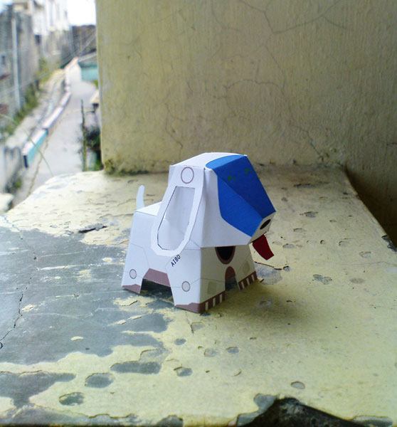 Собака-робот Aibo paper model