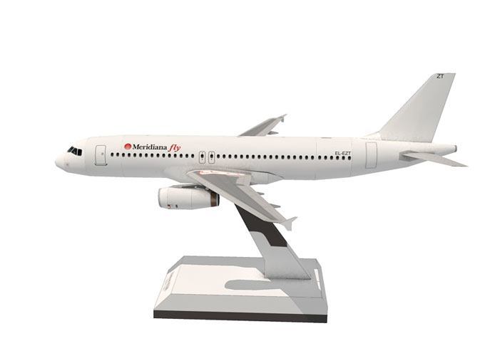 Авиалайнер Airbus A320 Meridiana Fly paper model