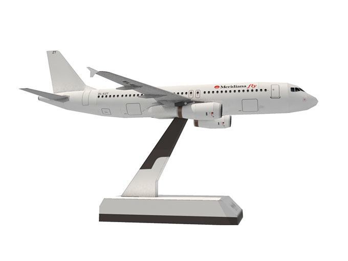 Авиалайнер Airbus A320 Meridiana Fly paper model