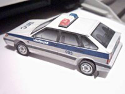 Автомобиль ВАЗ-2114 ДПС paper model