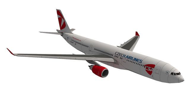 Авиалайнер Airbus A330 Czech Airlines paper model