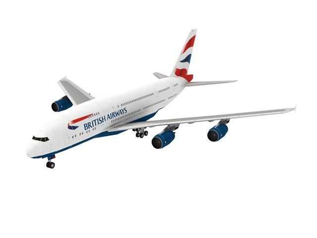 Авиалайнер Airbus A380 British Airways paper model