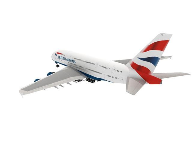 Авиалайнер Airbus A380 British Airways paper model
