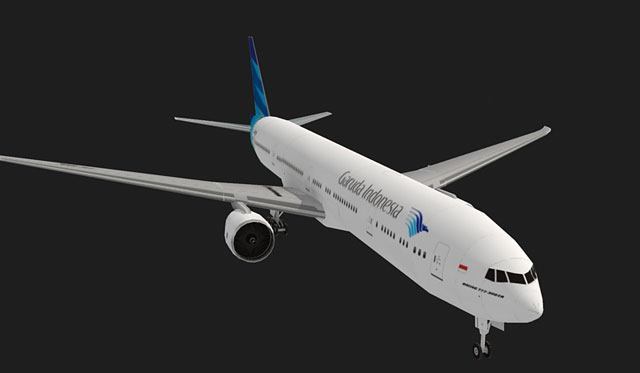 Авиалайнер Boeing 777 Garuda Indonesia paper model