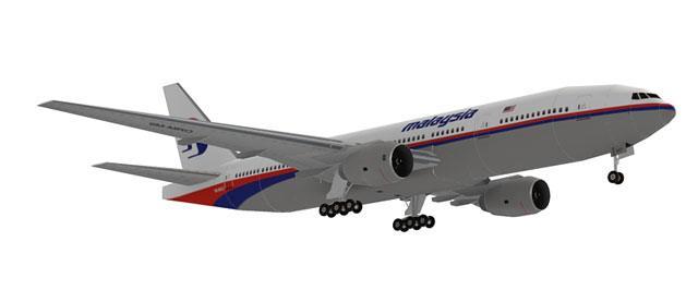 Авиалайнер Boeing 777 Malaysia Airlines paper model