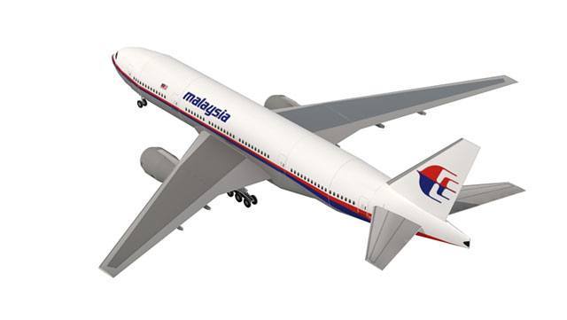 Авиалайнер Boeing 777 Malaysia Airlines paper model