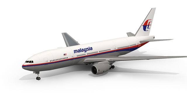 Авиалайнер Boeing 777 Malaysia Airlines paper model