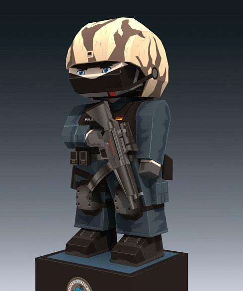 Боец GSG 9 paper model